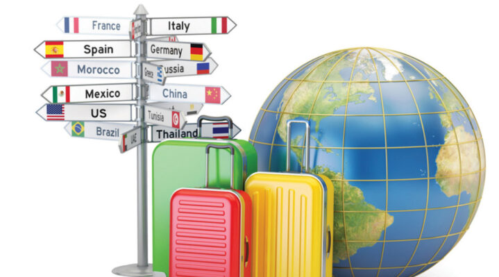 luggage bag and travel the world