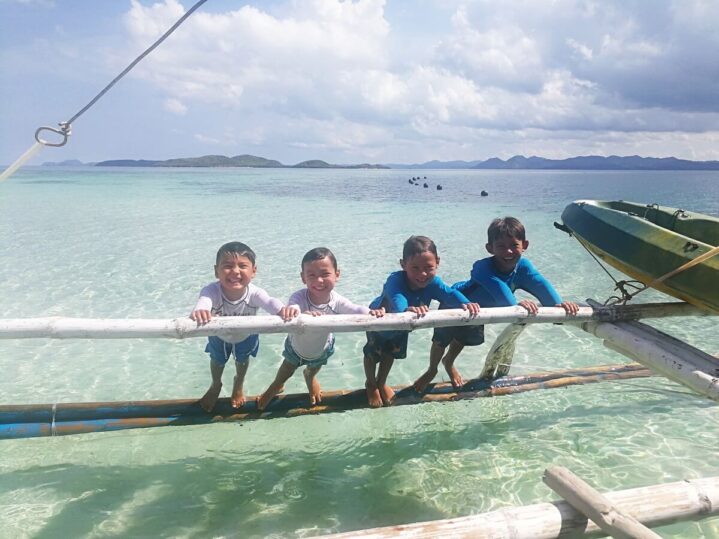 Four Children in the sea