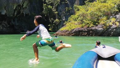 Phang Nga Jump on the water